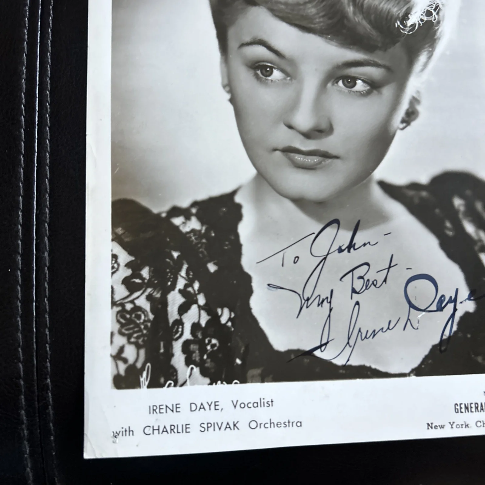 Original Press Photo Charlie Spivak and His Orchestra Signed Irene Daye T555, изображение 4