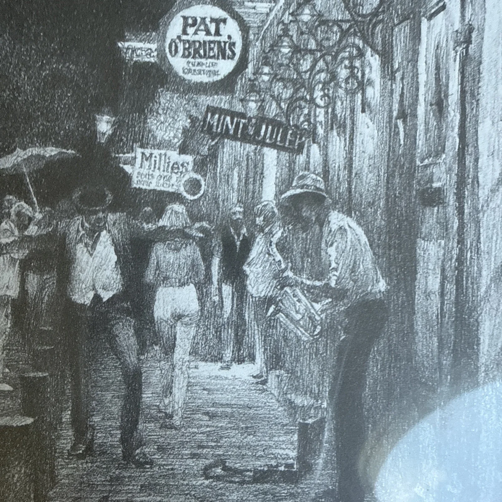 1987 Don Davey French Quarter Night New Orleans Print 16x13 New, изображение 3