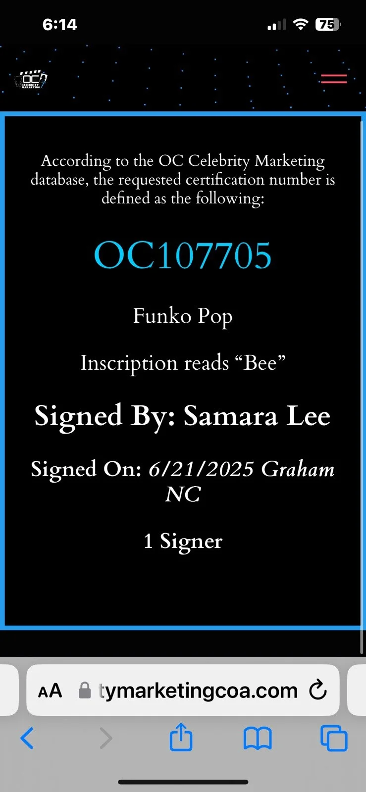 Samara Lee — Samara Lee Signed Funko Pop Annabelle Comes Home # 790 OC COA Autographed Teal, изображение 5