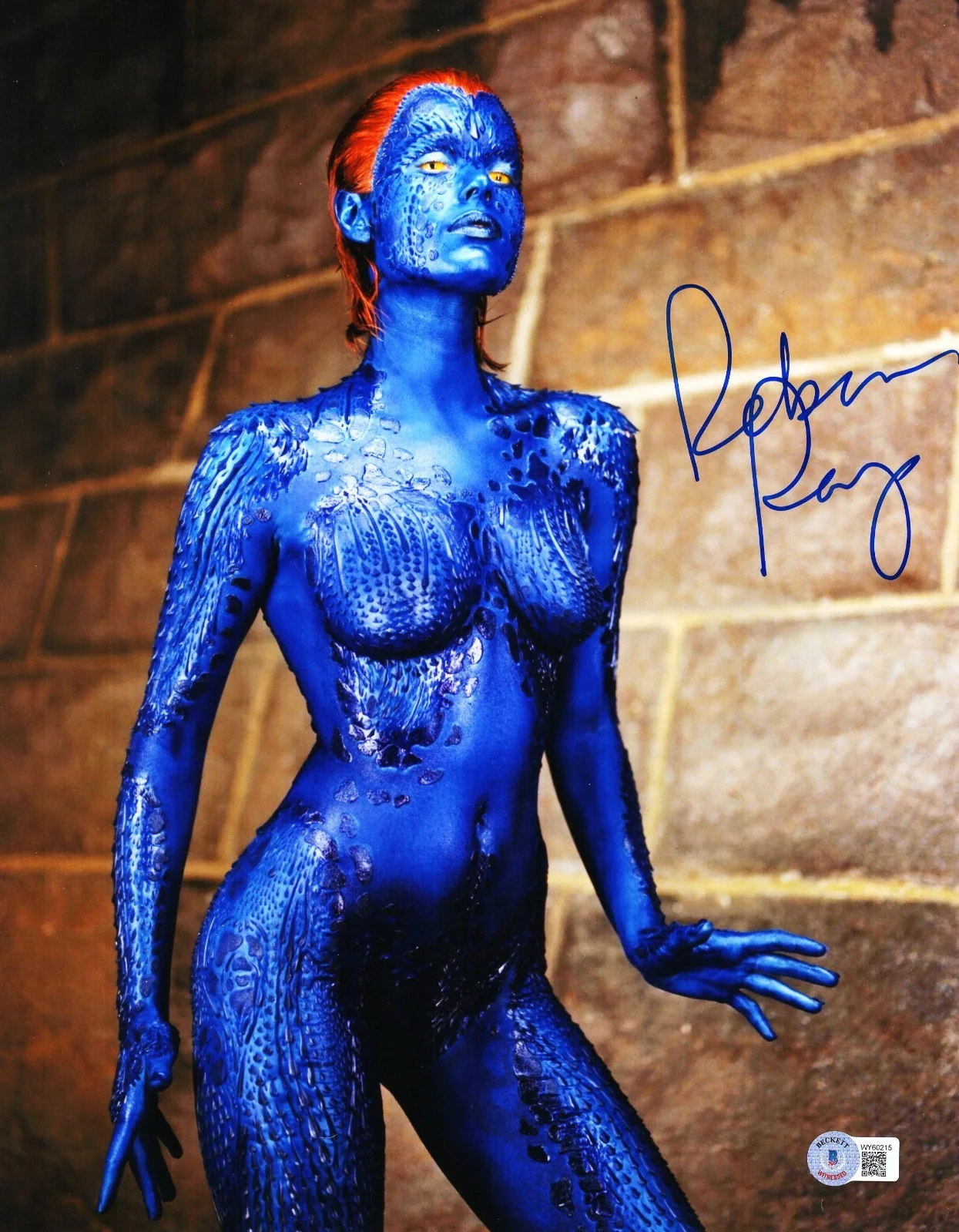 REBECCA ROMIJN — REBECCA ROMIJN Signed 11x14 Photo X-Men "MYSTIQUE" BAS #WY60215