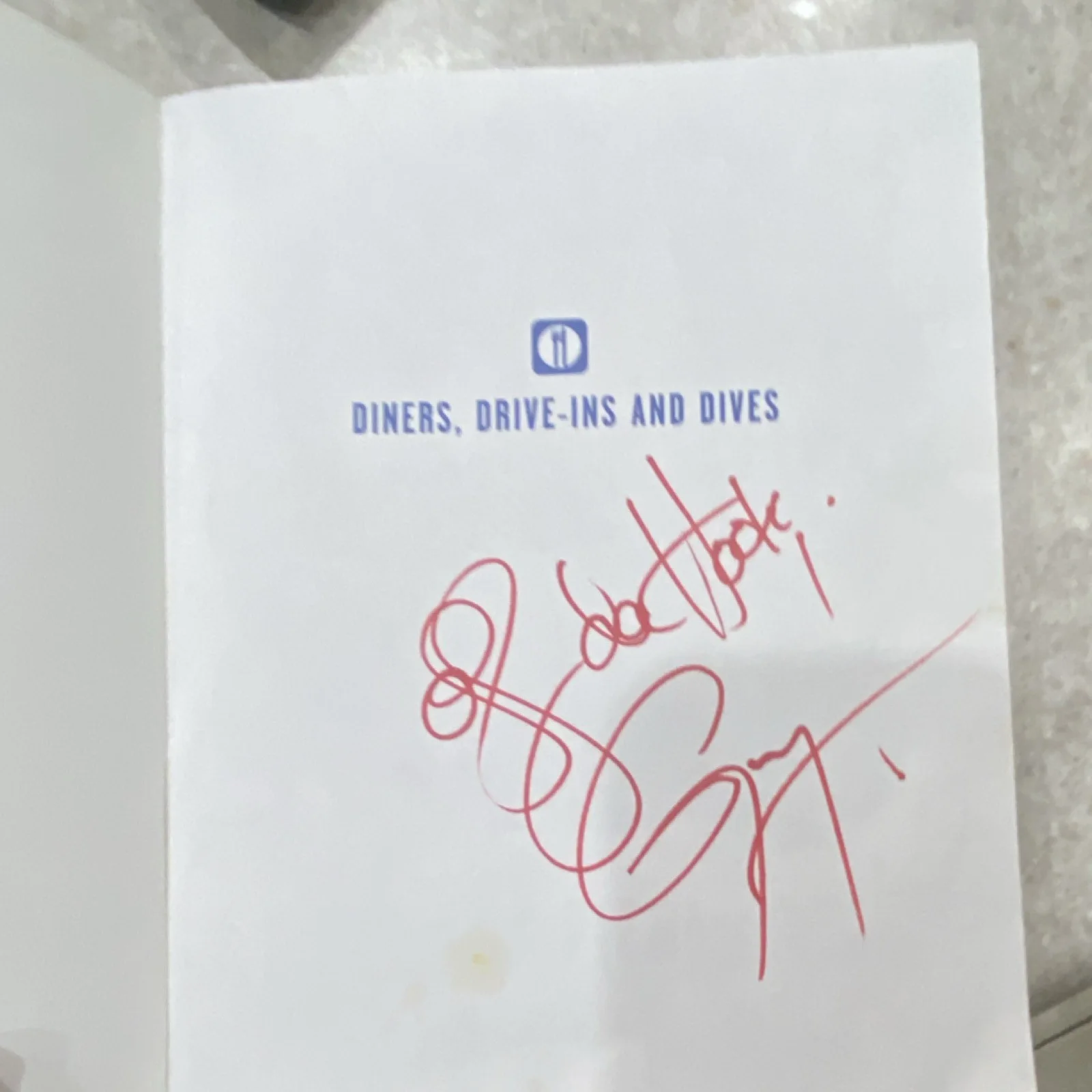 Guy Fieri — Guy Fieri Signed Diners, Drive-Ins and Dives Original Book, image 4