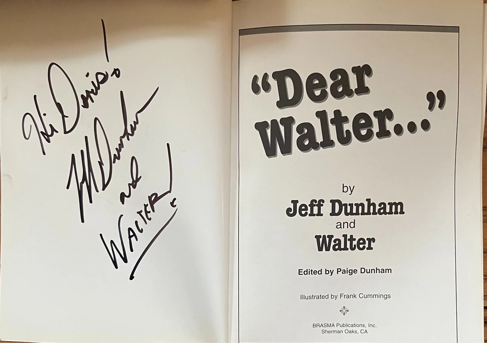 Jeff Dunham — Jeff Dunham Signed Lot – Walter & Peanut Dolls + Dear Walter Book Autographed, image 2