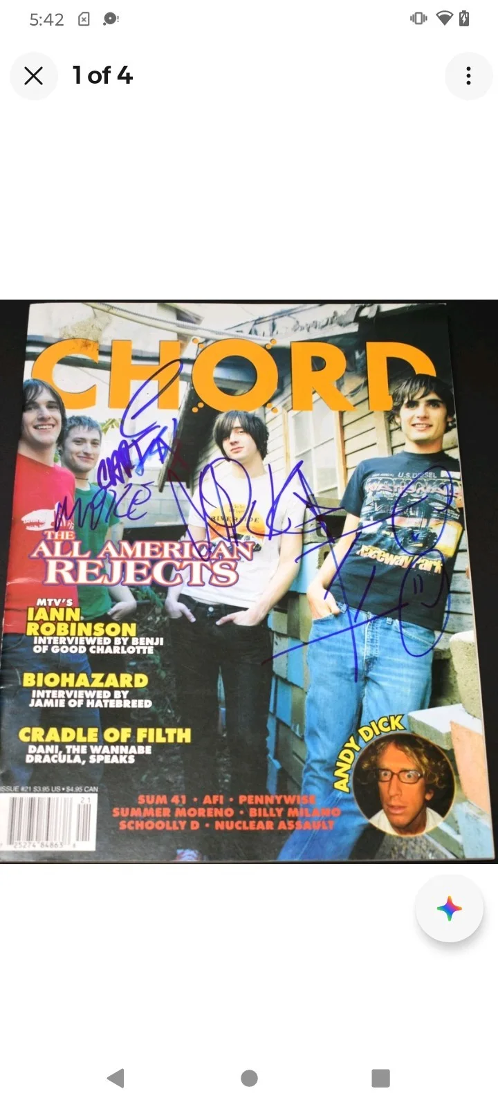 The All American Rejects Full Band Signed Full Magazine - Photo Tyson Ritter + 3, изображение 2
