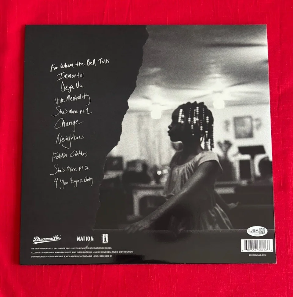 J. Cole 4 YOUR EYES ONLY Vinyl Album Music Signed Autographed JSA, image 2