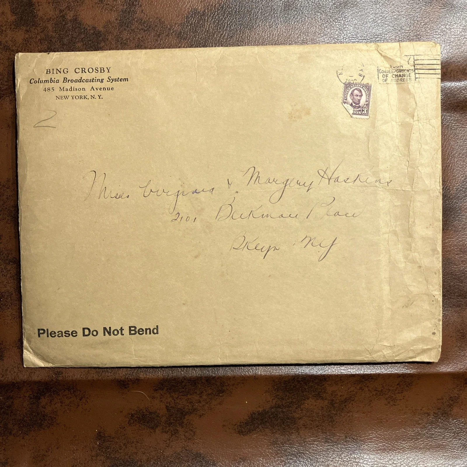 RARE "29 Yr. Old" Bing Crosby hand signed photo with letter & envelope, изображение 3
