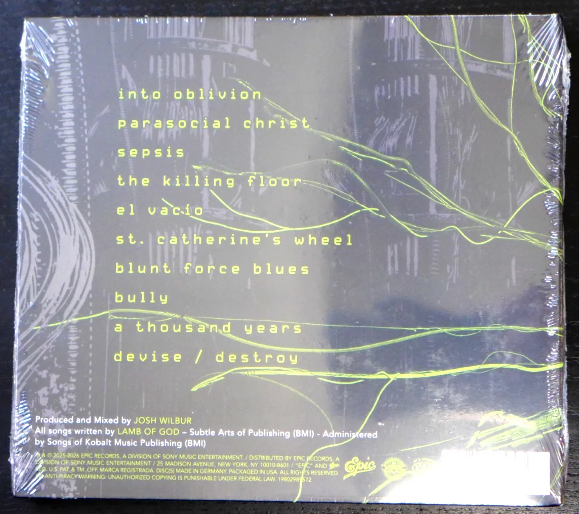 LAMB OF GOD AUTOGRAPHED "INTO OBLIVION" NEW SEALED CD SIGNED INSERT INSIDE 2026, image 2