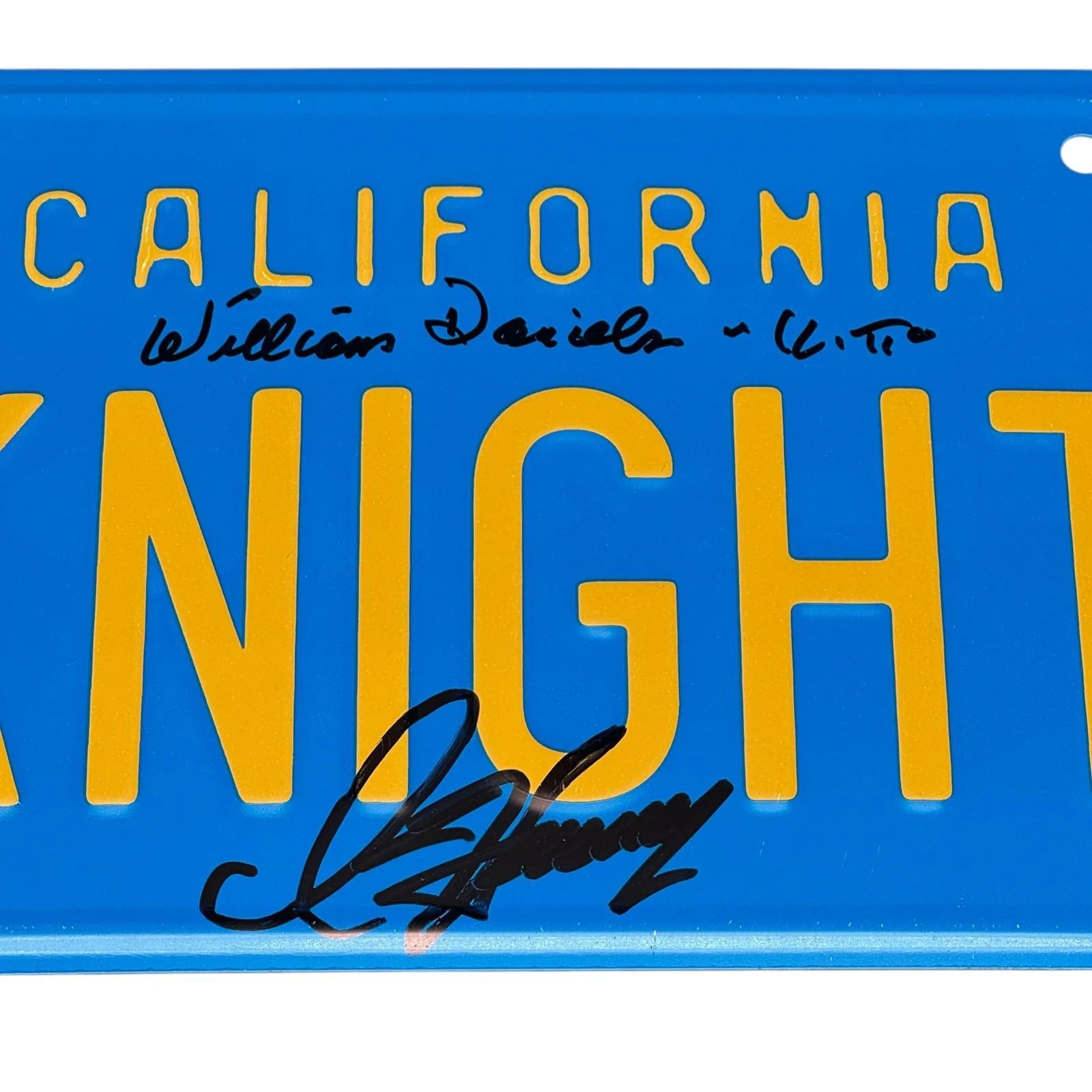 David Hasselhoff, William Daniels — David Hasselhoff William Daniels Signed KNIGHT Rider License Plate Beckett COA!, image 2
