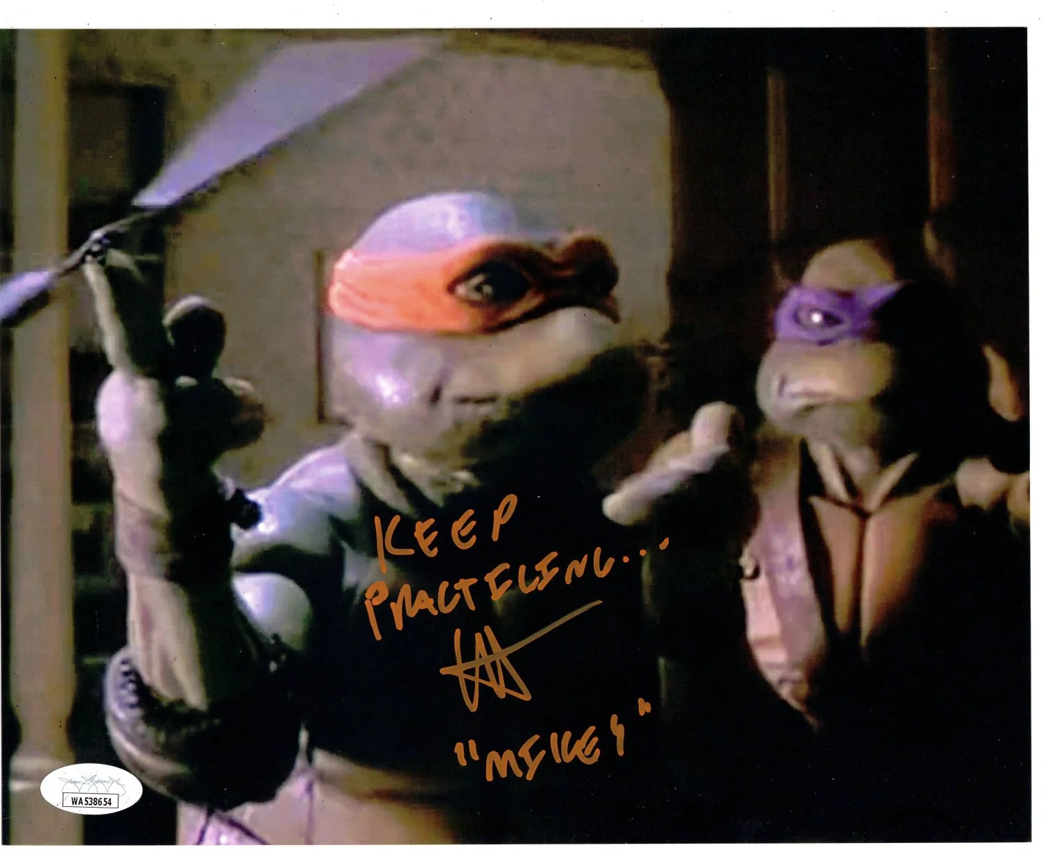 Robbie Rist Signed 8x10 Photo Auto, TMNT, Ninja Turtles, Michelangelo, JSA COA, image 2