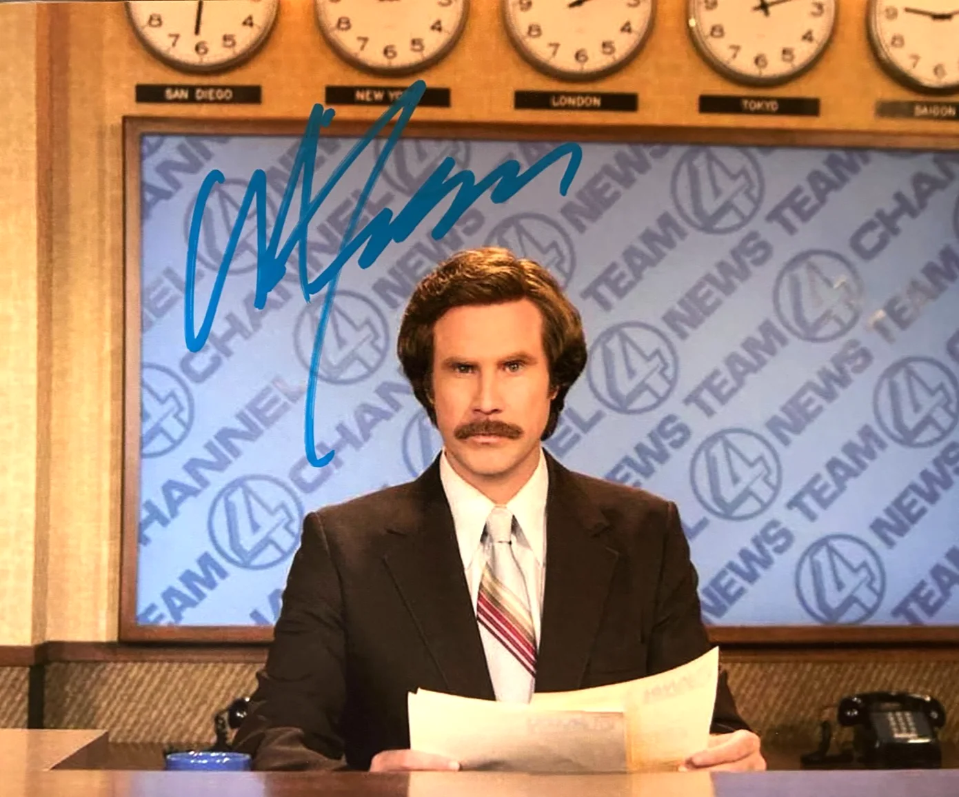 Will Ferrell — Will Ferrell (Ron Burgundy) Signed 8x10 in. Authentic Autograph w/COA, image 3
