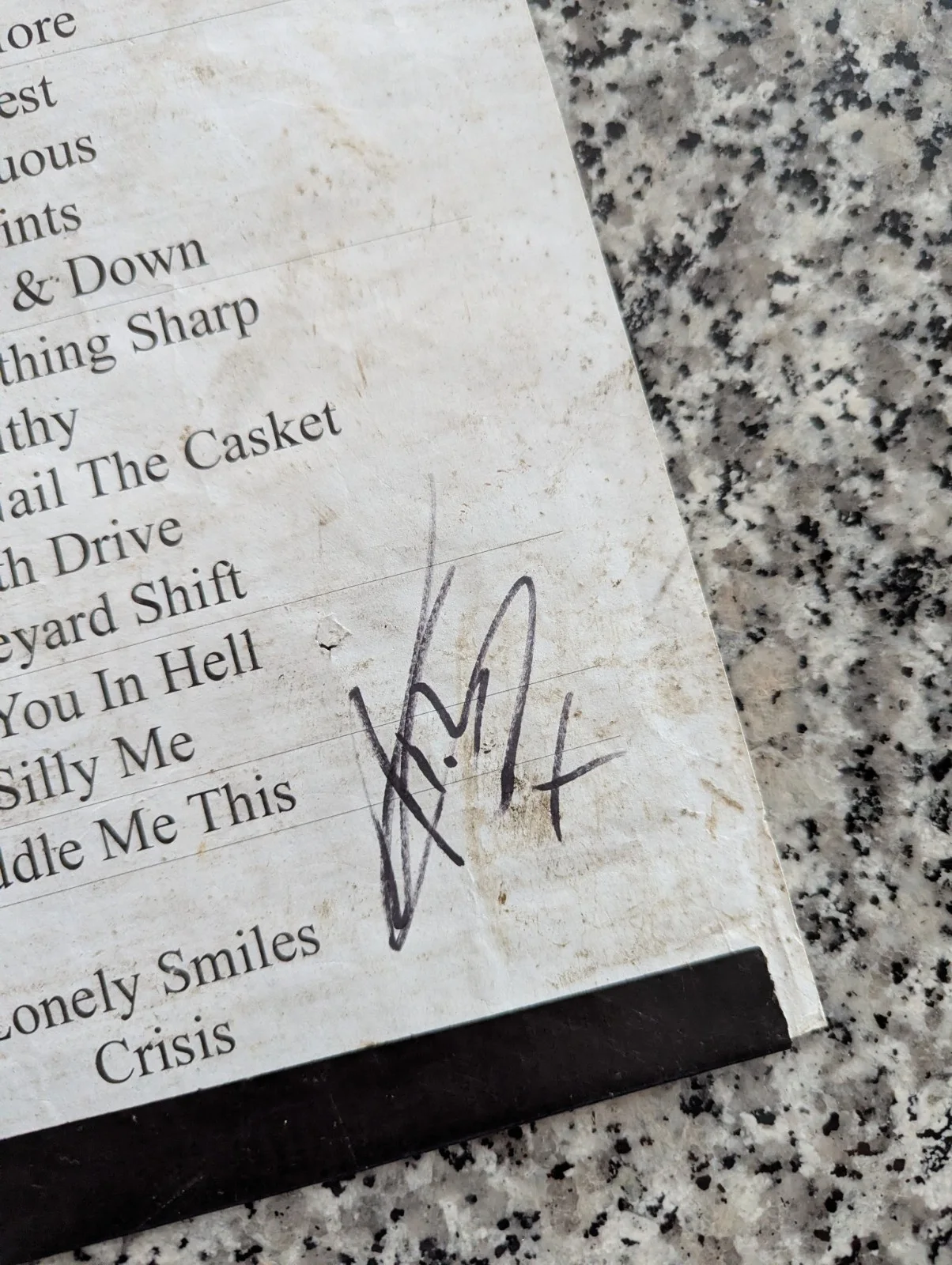 WSTR Autographed Original Setlist Milton Keynes 12/6/19 Music Memorabilia, изображение 3