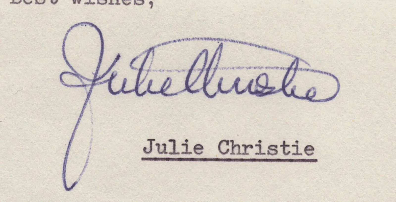 Julie Christie — JULIE CHRISTIE - TYPED LETTER SIGNED 8/1968, image 2
