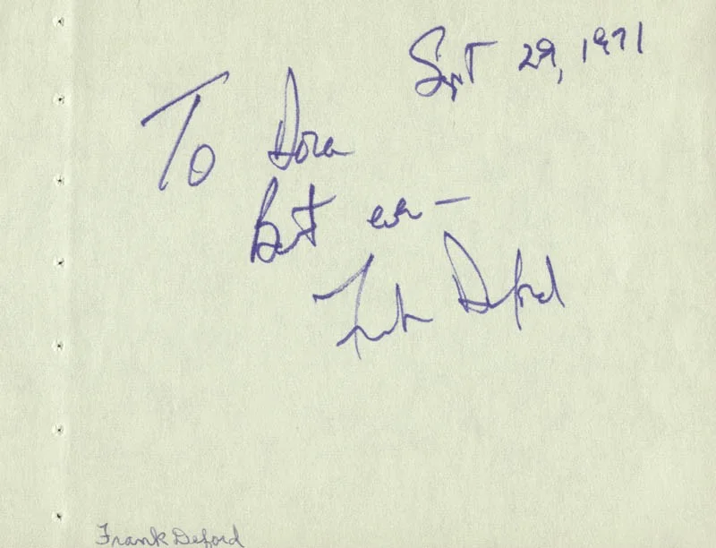 Pat O'brien, Frank Deford — PAT O'BRIEN - AUTOGRAPH CO-SIGNED BY: FRANK DEFORD, image 2