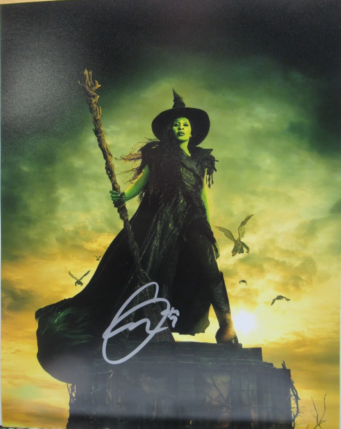 CYNTHIA ERIVO — WICKED'S CYTHIA ERIVO - WICKED WITCH AUTOGRAPHED 8x10 PHOTO - W/COA, AND SLEEVE, изображение 2