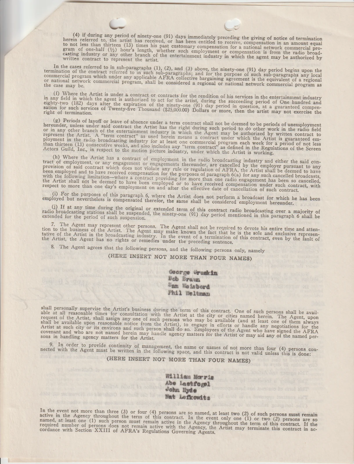 Talullah Bankhead — 1948 DOCUMENT SIGNED by TALUKLLAH BANKHEAD - Actress - William Morris Agency, image 3