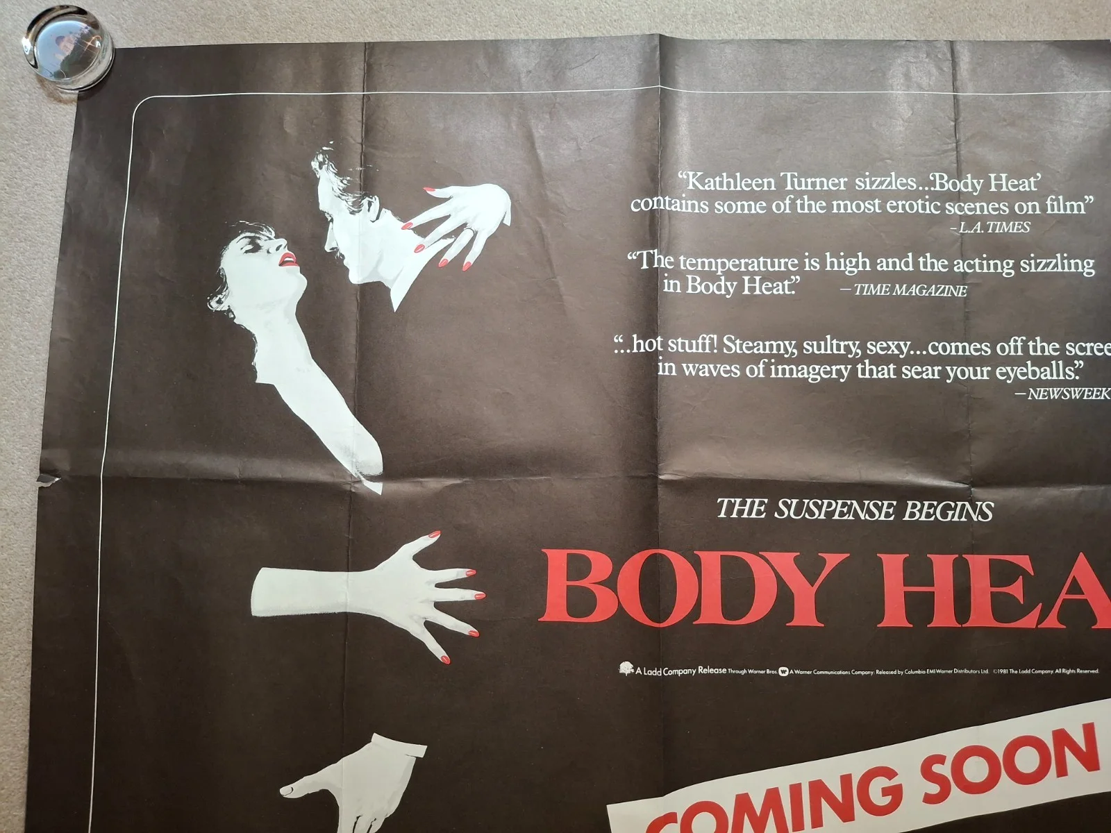 Body Heat Rare Original Cinema Movie Film Poster Teaser Kathleen Turner, изображение 3