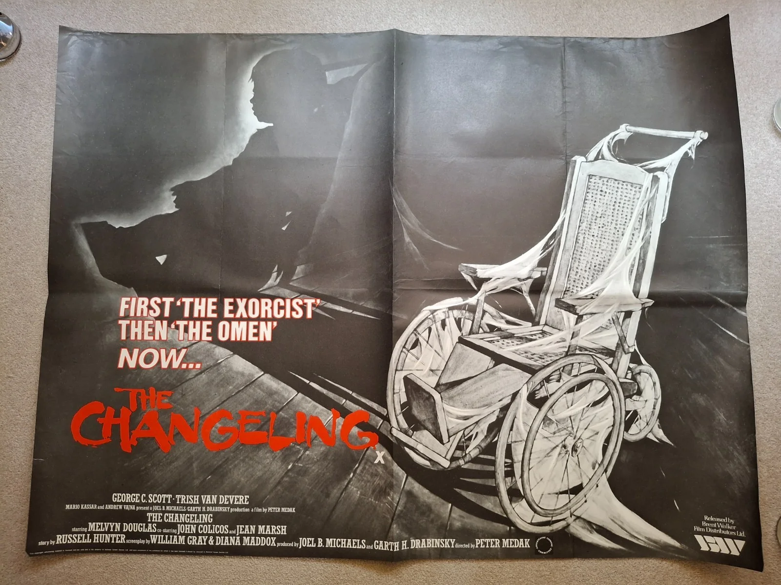 The Changeling Rare Original Cinema Movie Film Quad Poster 40 x 30", изображение 2