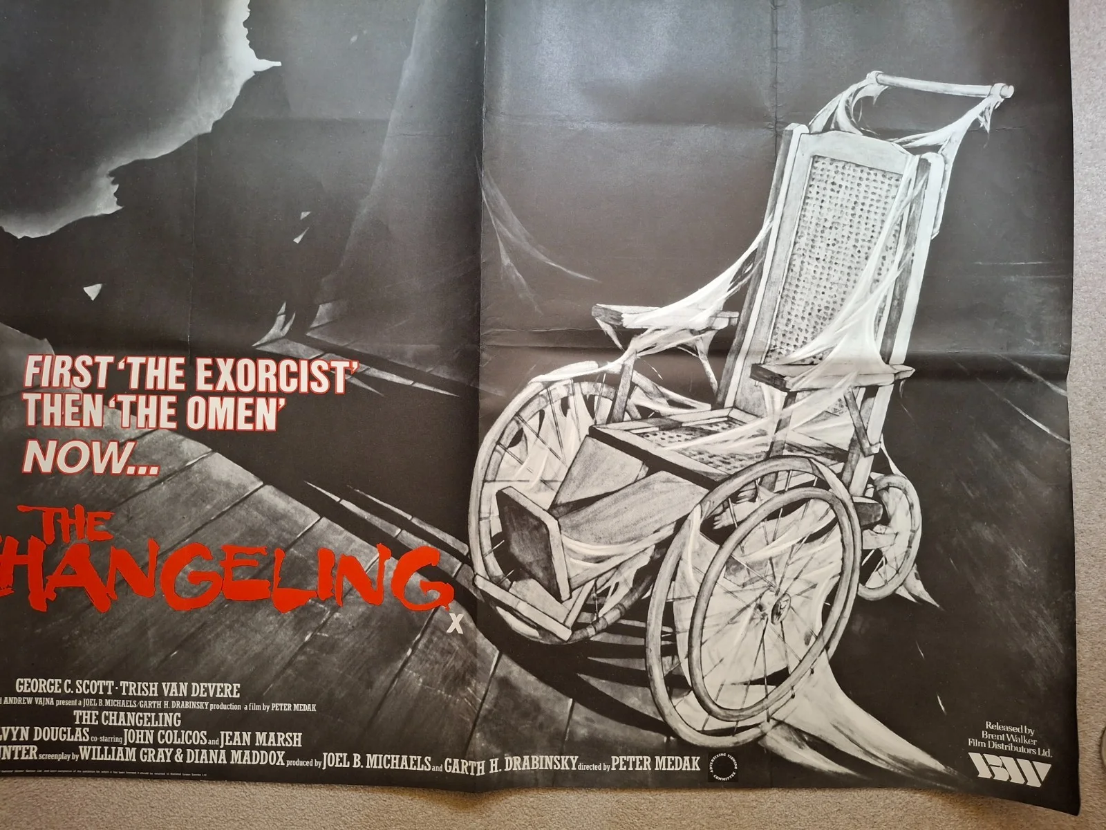The Changeling Rare Original Cinema Movie Film Quad Poster 40 x 30", изображение 5
