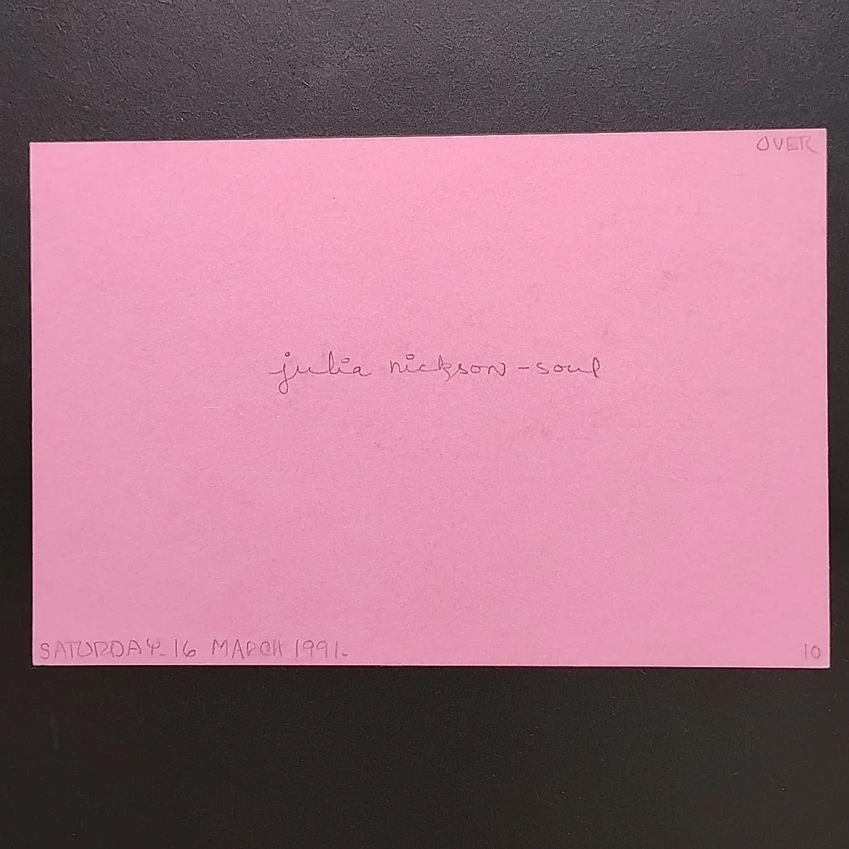 Julia Nixon Soul — Julia Nickson Soul Autographed 4X6 Signed 3/16/91 RAMBO SIDEKICKS John Verzi, изображение 2