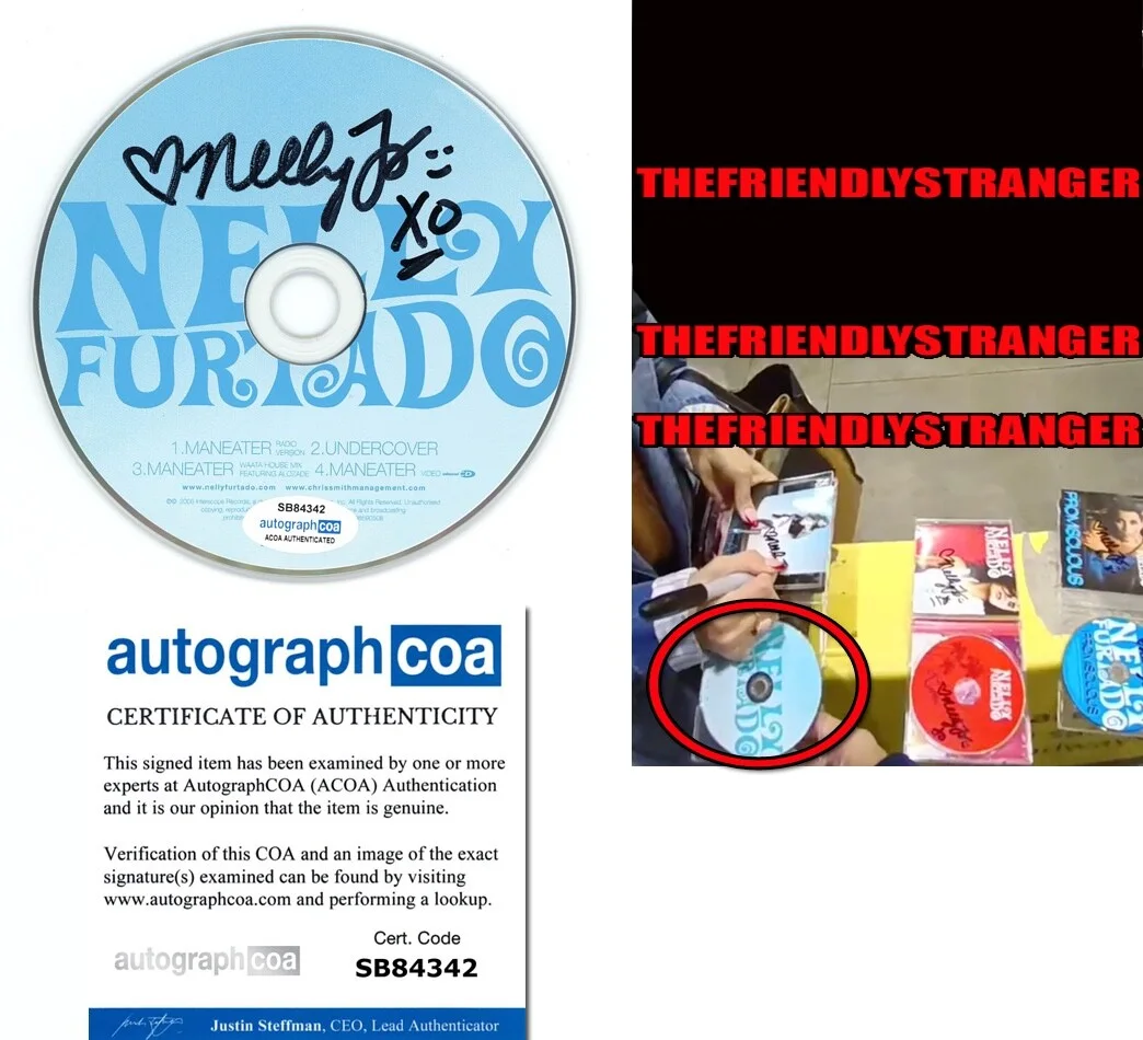 NELLY FURTADO — Nelly Furtado signed Autographed "MANEATER" CD c EXACT PROOF Rare ACOA COA