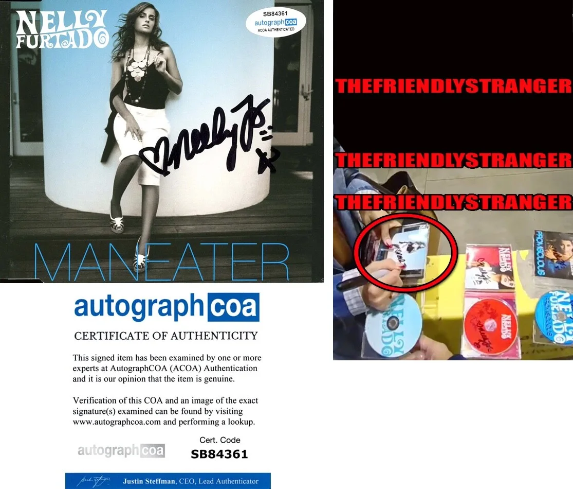 NELLY FURTADO — Nelly Furtado signed Autographed "MANEATER" CD Cover EXACT PROOF f ACOA COA Rare