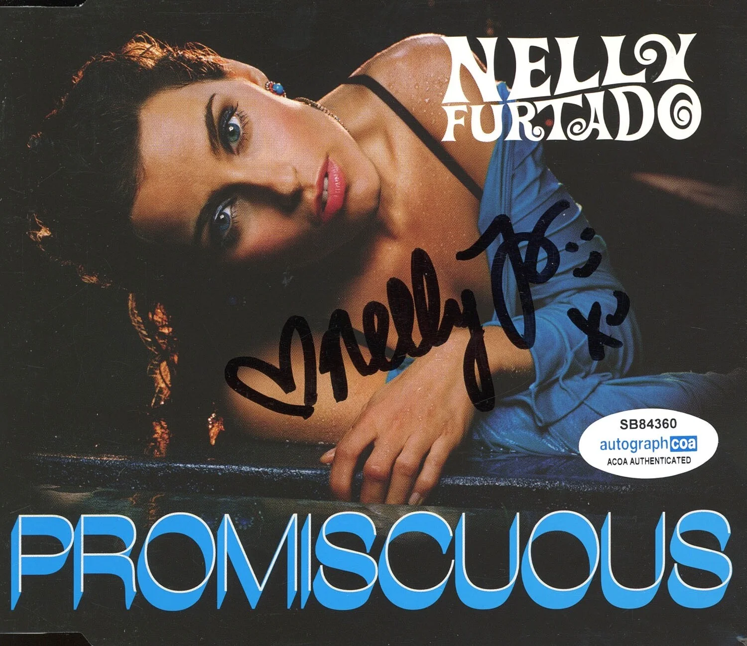 NELLY FURTADO — Nelly Furtado signed "PROMISCUOUS" CD Cover EXACT PROOF e Singer ACOA COA Rare, image 4