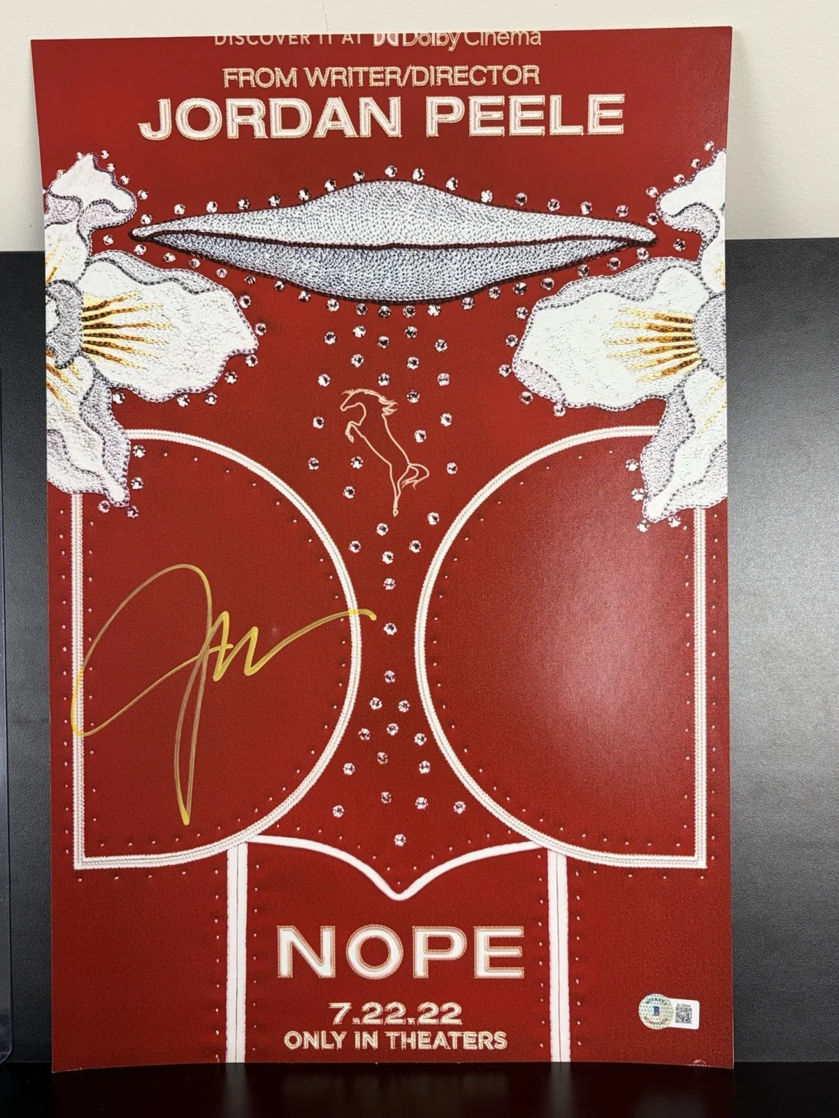 Jordan Peele — DIRECTOR JORDAN PEELE SIGNED 'NOPE' 12x18 POSTER BECKETT COA - PLEASE READ!