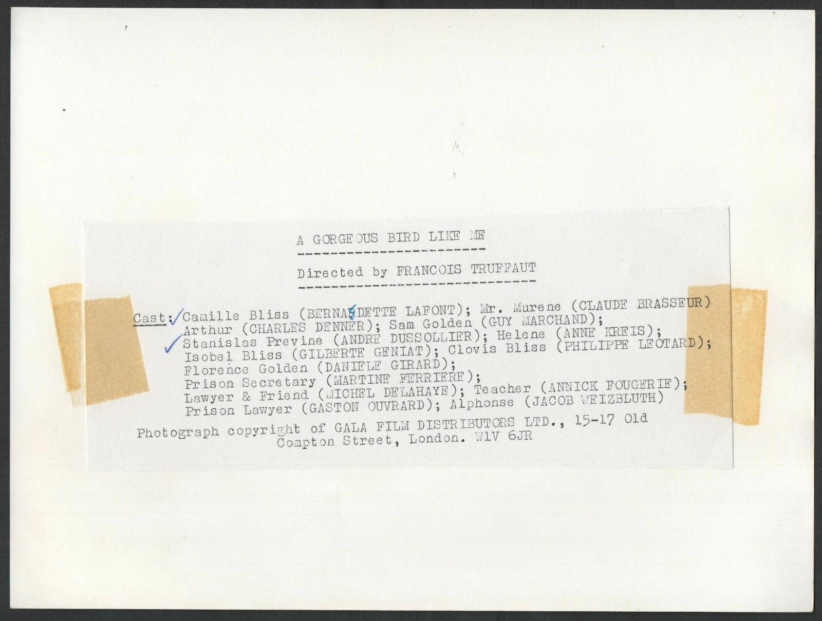GORGEOUS BIRD LIKE ME 1972 Bernadette Lafont, André Dussollier STILL, image 2