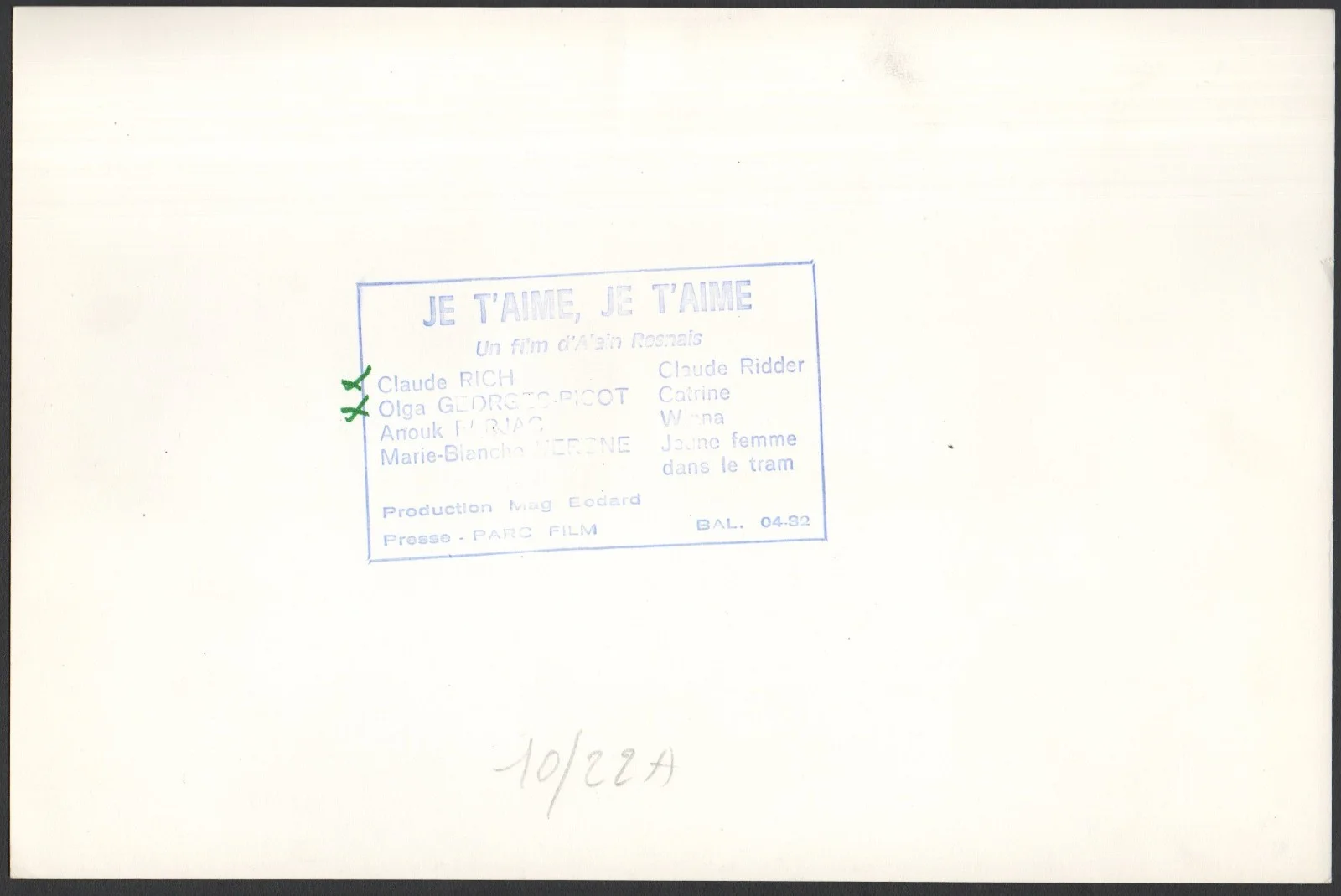 JE T’AIME, JE T’AIME 1968 Alain Resnais - Claude Rich, Olga Georges-Picot STILL, изображение 2
