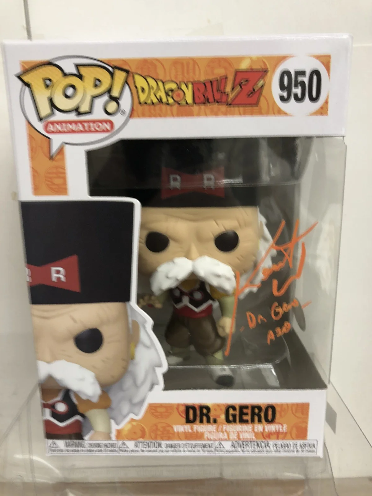 Kent Williams — Firmado Kent Williams Autografiado Dr. Gero Dragon Ball Z Funko Pop #950 Certificado de Autenticidad JSA