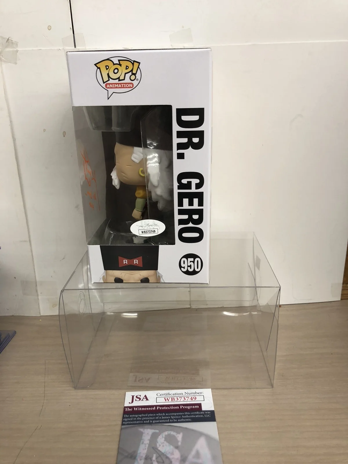 Kent Williams — Firmado Kent Williams Autografiado Dr. Gero Dragon Ball Z Funko Pop #950 Certificado de Autenticidad JSA, image 4