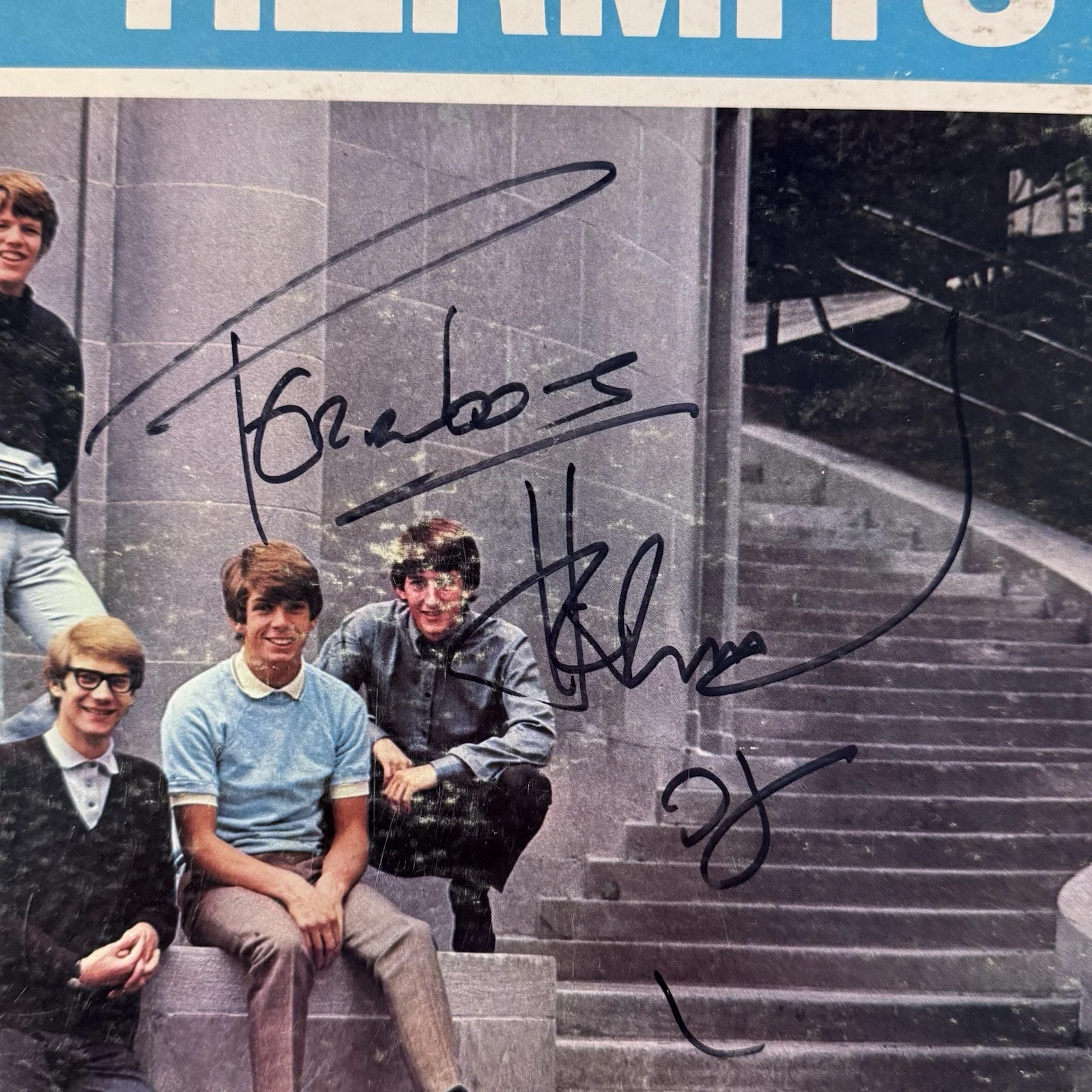 HERMANS HERMITS Best of / Gatefold Record LP E4315 AUTOGRAPHED / VG/G, image 2