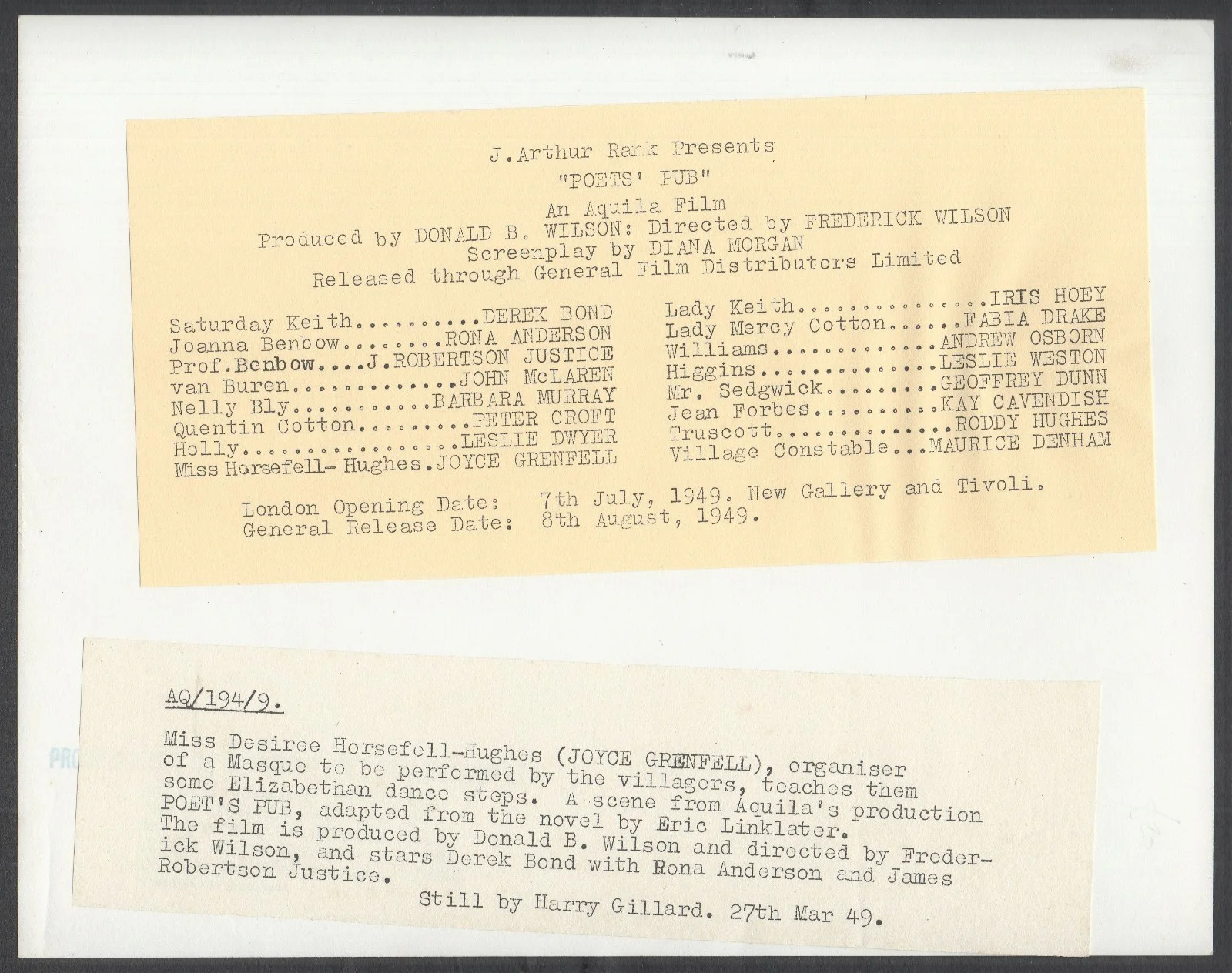 POET'S PUB 1949 Joyce Grenfell Harry Gillard STILL #9, image 2