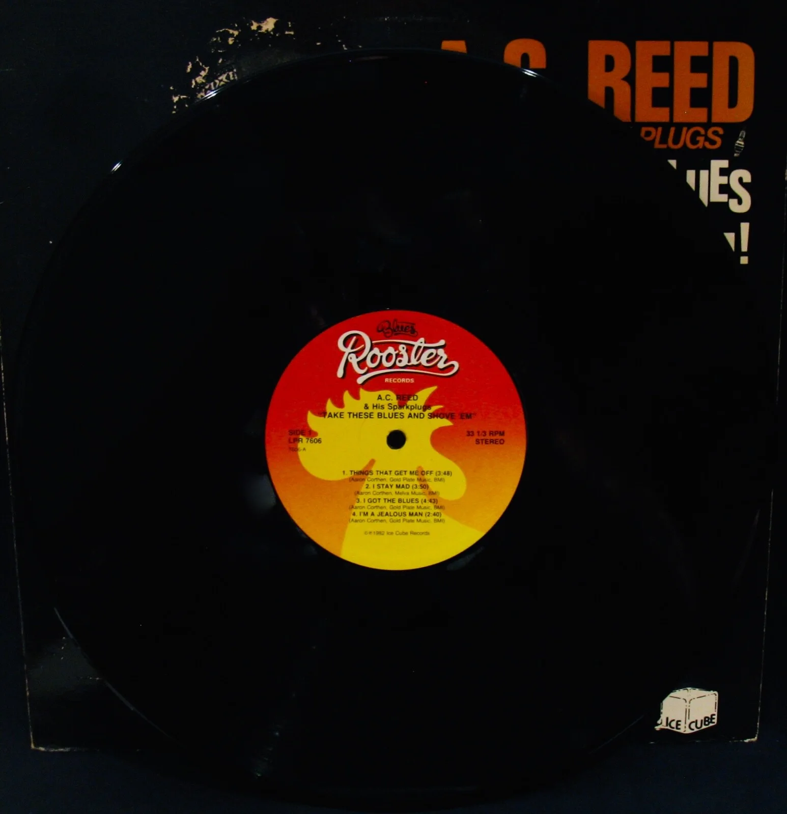 A.C. REED & HIS SPARKPLUGS~Autographed TAKE THESE BLUES Album~ROOSTER #LPR-7606, изображение 3