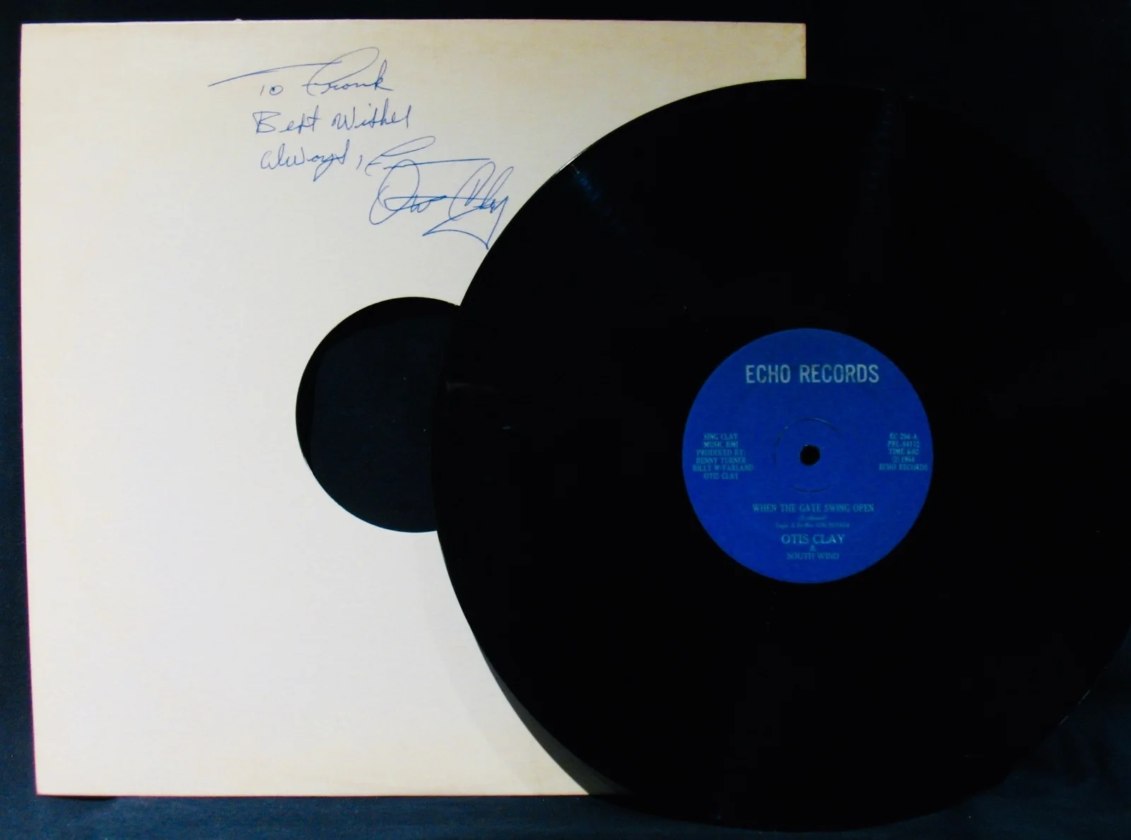 OTIS CLAY ✦ His Precious Love ✦ Rare Signed Blues 12" Single+Sleeve~ECHO #EC 204, изображение 3