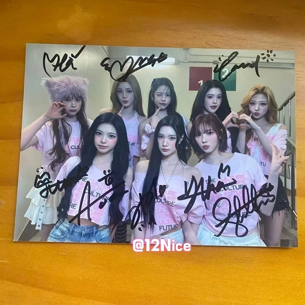 Hearts2Hearts JIWOO CARMEN YUHA STELLA JUUN A-NA IAN YE-ON Autographed Photo, изображение 5