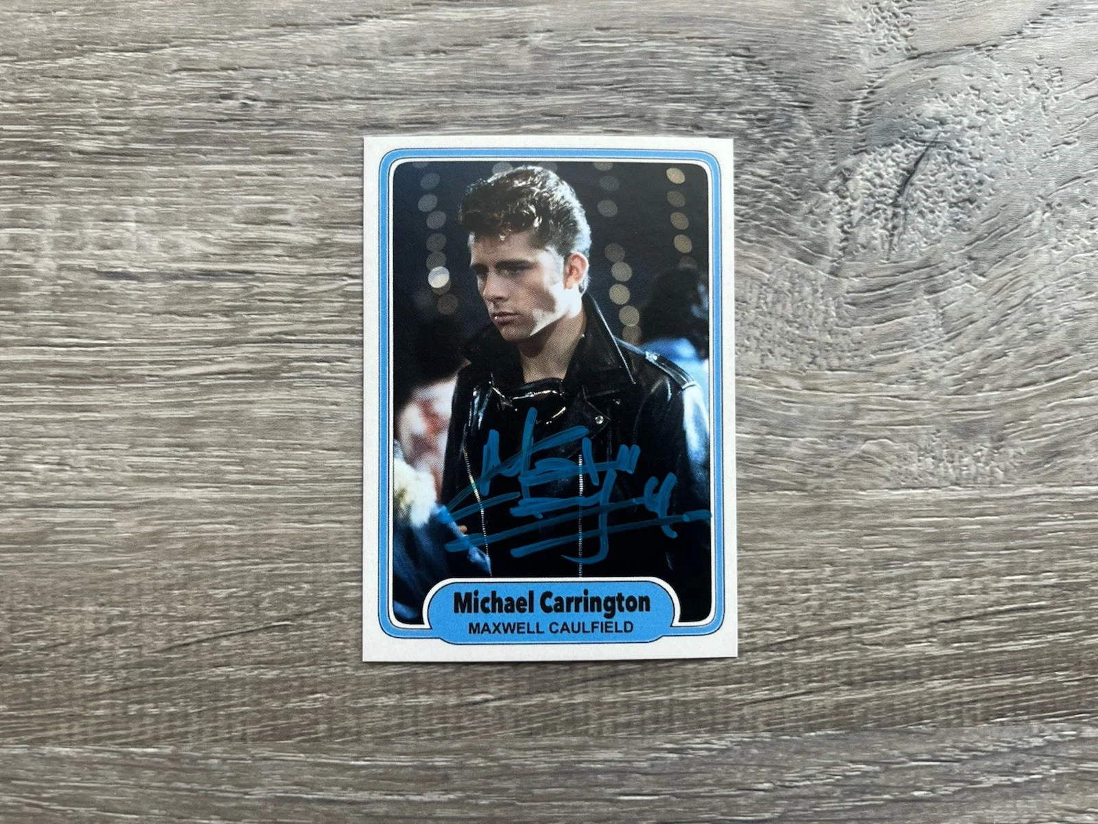 Maxwell Caulfield Signed Custom Grease 2 Trading Card Beckett COA Cool Rider, изображение 2