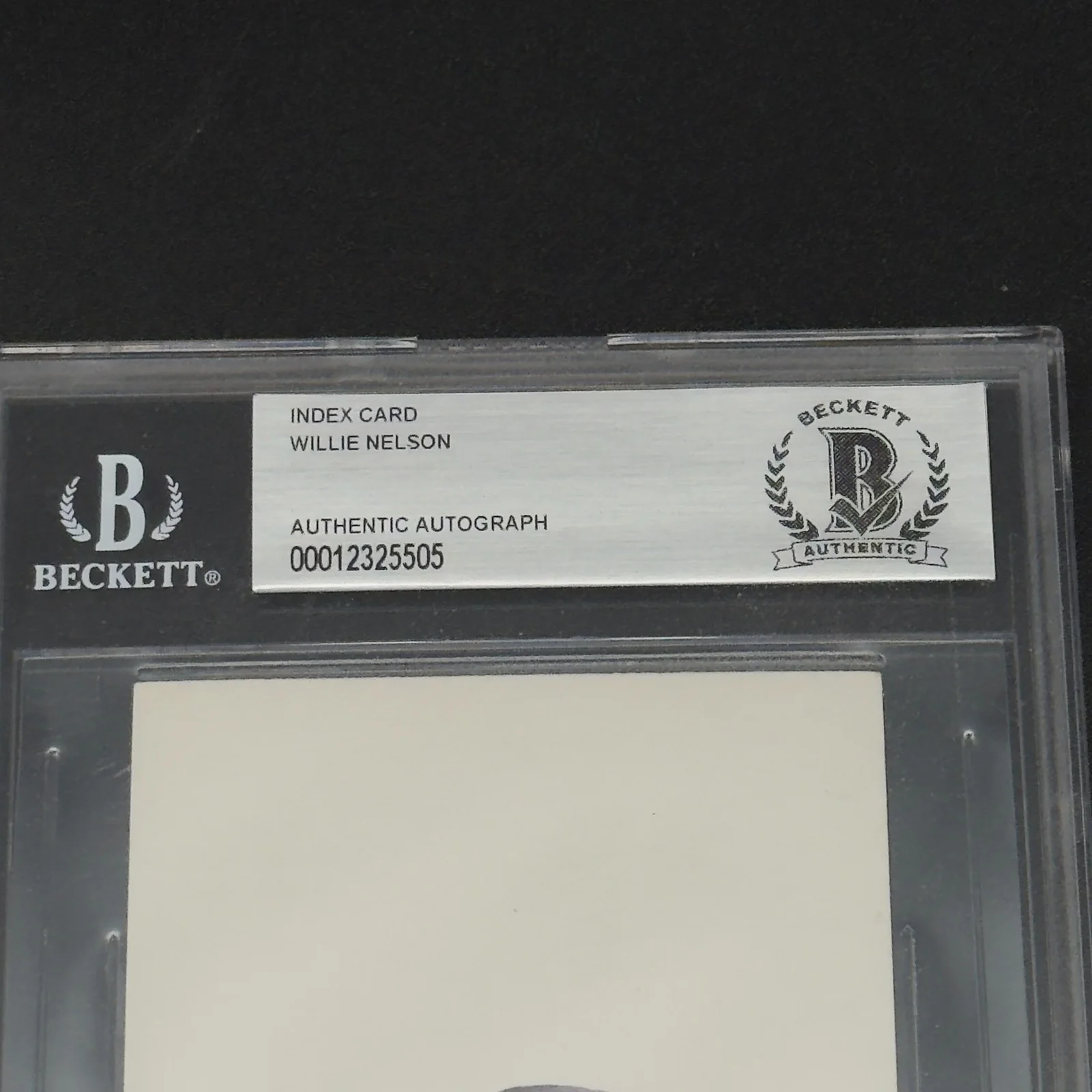 Willie Nelson Signed Index Card Slabbed Beckett Authentic Autograph Signature, image 2