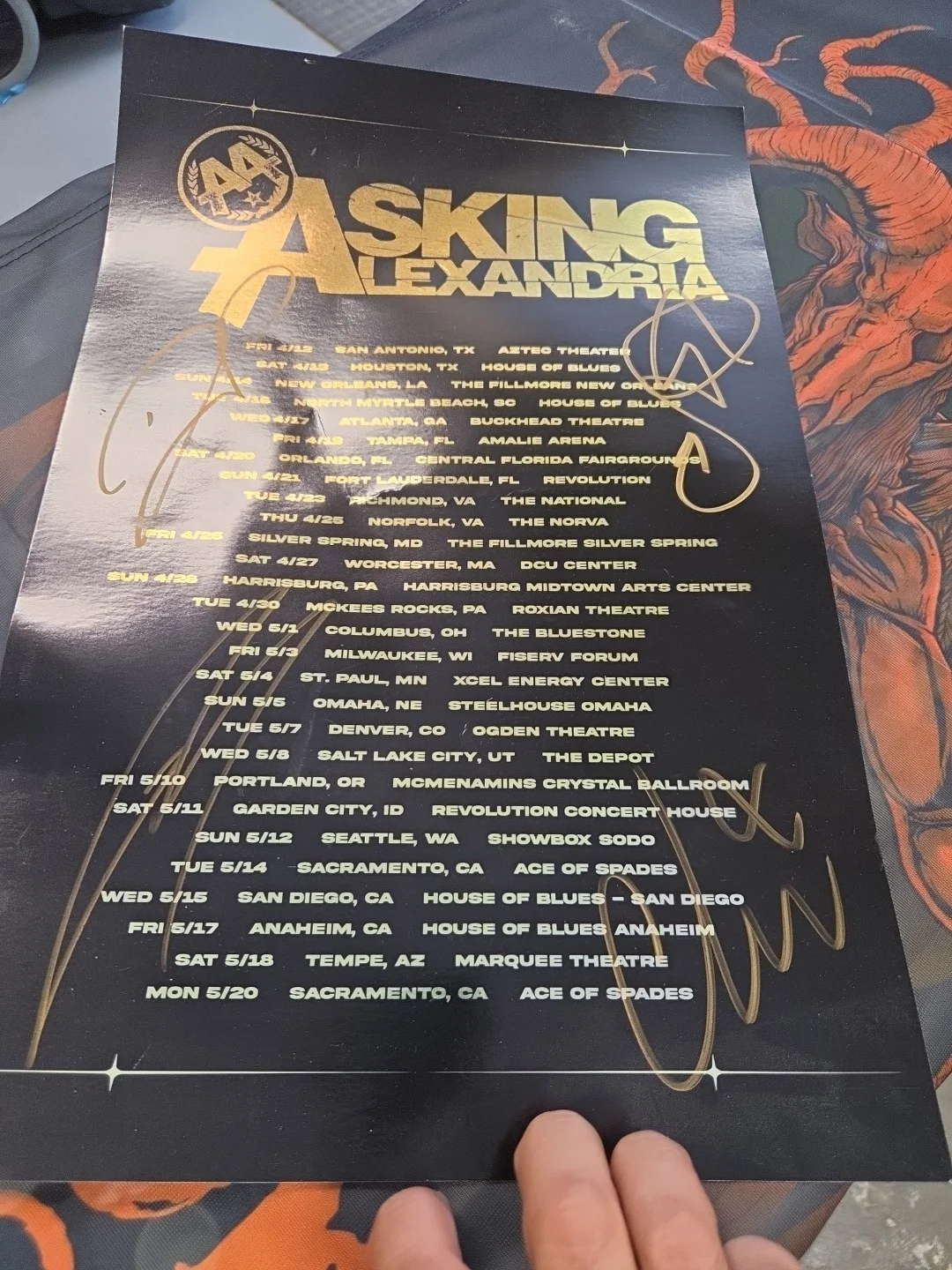 Asking Alexandria Not The American Average Signed By All Members Concert Poster, изображение 2