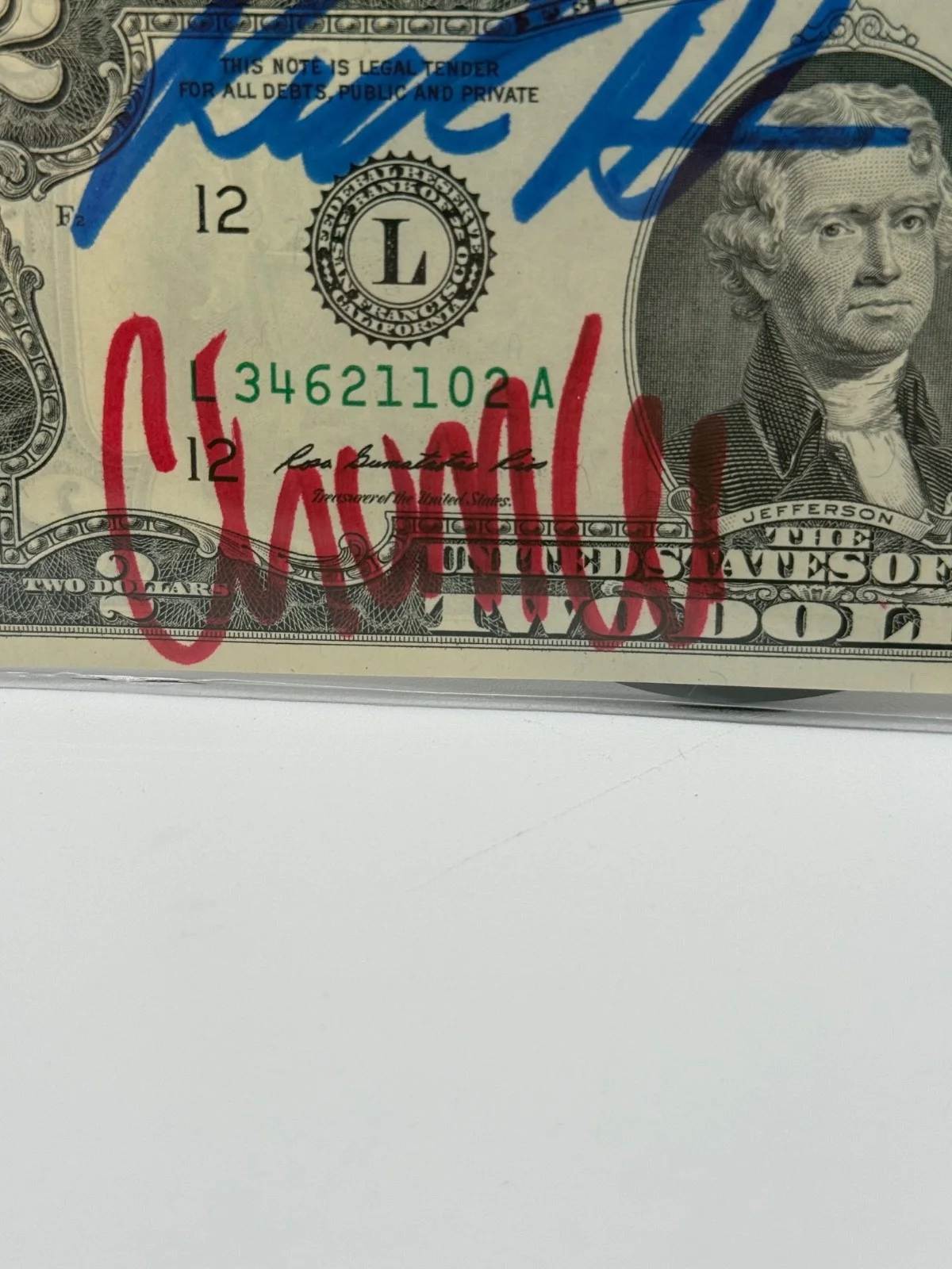 Rick Corey Old man Chumlee — Pawn Stars Autographed $2 Bill Rick Harrison/HOSS Corey/Chumlee/The Old Man JSA, image 3