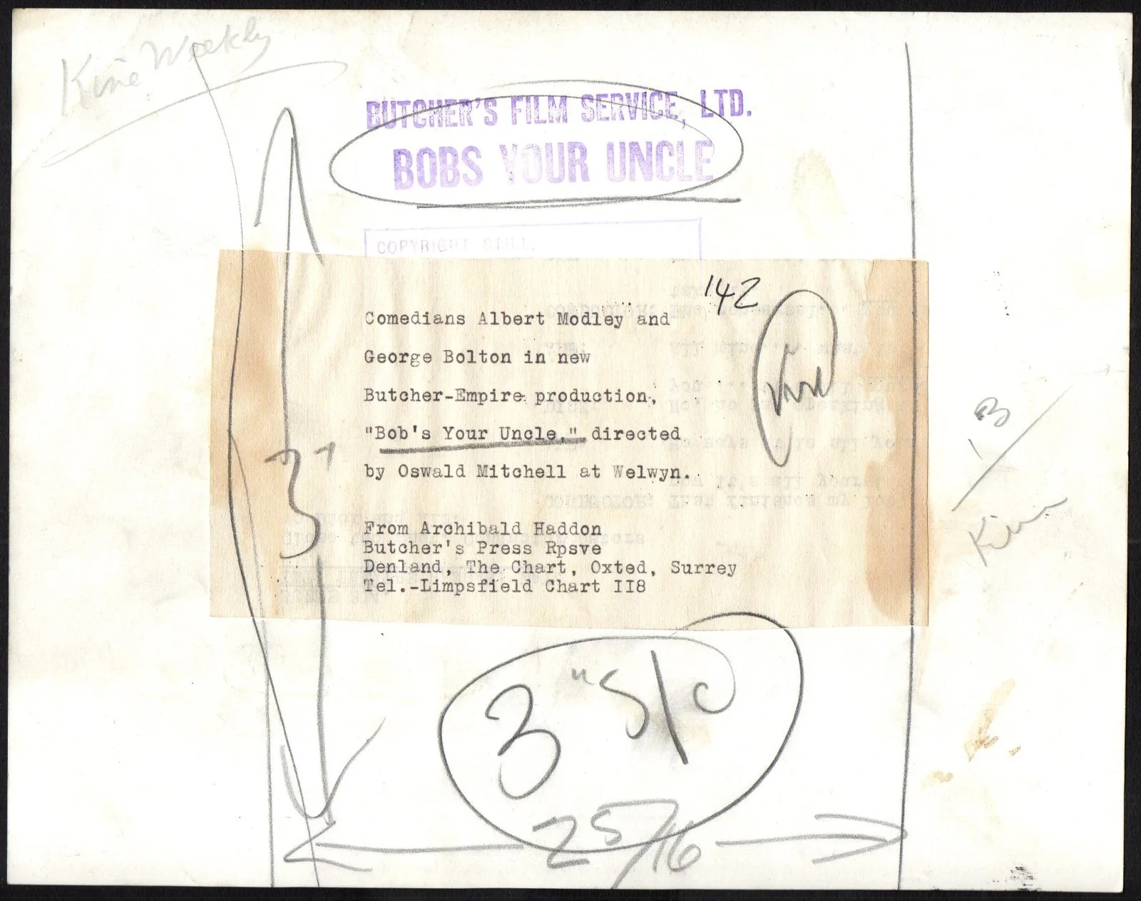 BOB’S YOUR UNCLE 1942 Albert Modley, George Bolton 10x8 STILL #15, image 2