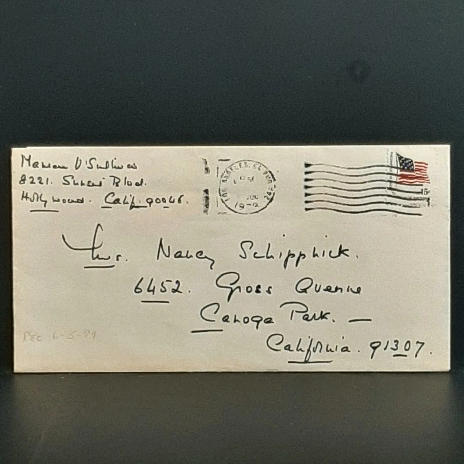 1979 Signed Index Card/Envelope Actress Maureen O'Sullivan Mother to Mia Farrow, изображение 5