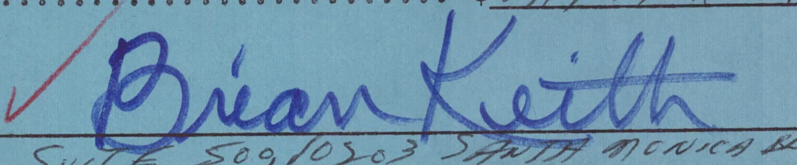 Brian Keith — BRIAN KEITH - DOCUMENT SIGNED 01/06/1975, image 2