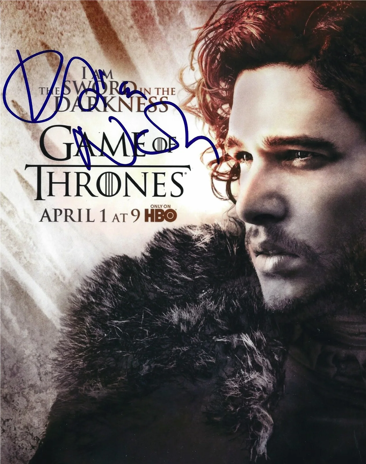 Kristian Nairn — Kristian Nairn signed Kit Harington' Game of Throne 8x10 photo - Exact Proof
