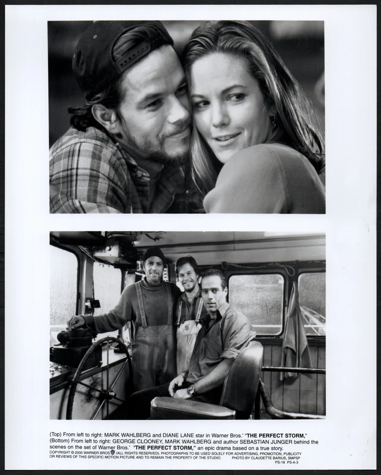 PERFECT STORM 2000 George Clooney, Mark Wahlberg, Diane Lane 5 10x8 STILLS, изображение 5