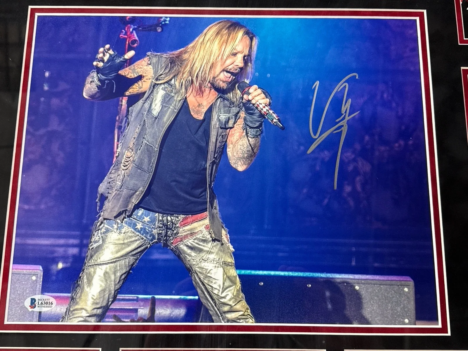 Vince Neil Signed Beckett Authenticated Autographed Framed Picture Display, image 3