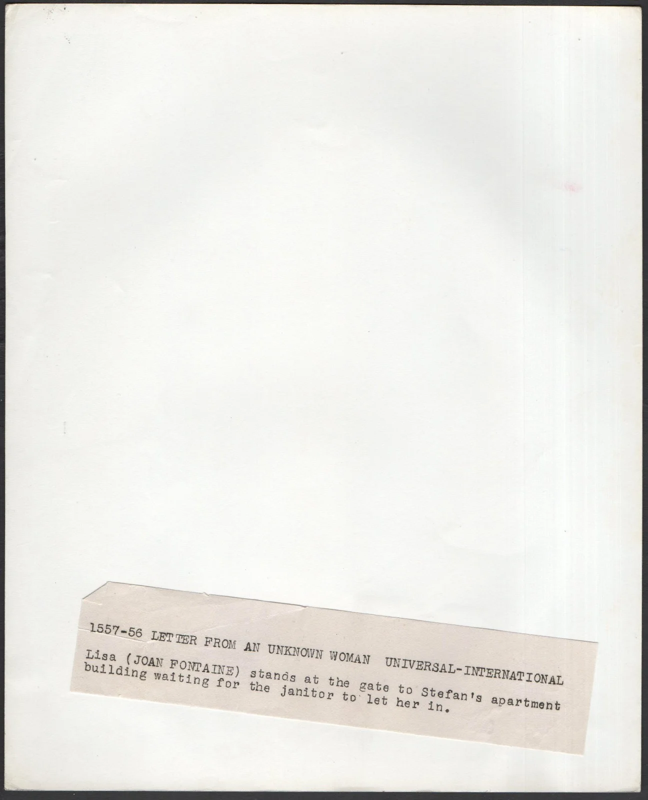 LETTER FROM AN UNKNOWN WOMAN 1947 Joan Fontaine Max Ophüls 10x8 STILL, изображение 2