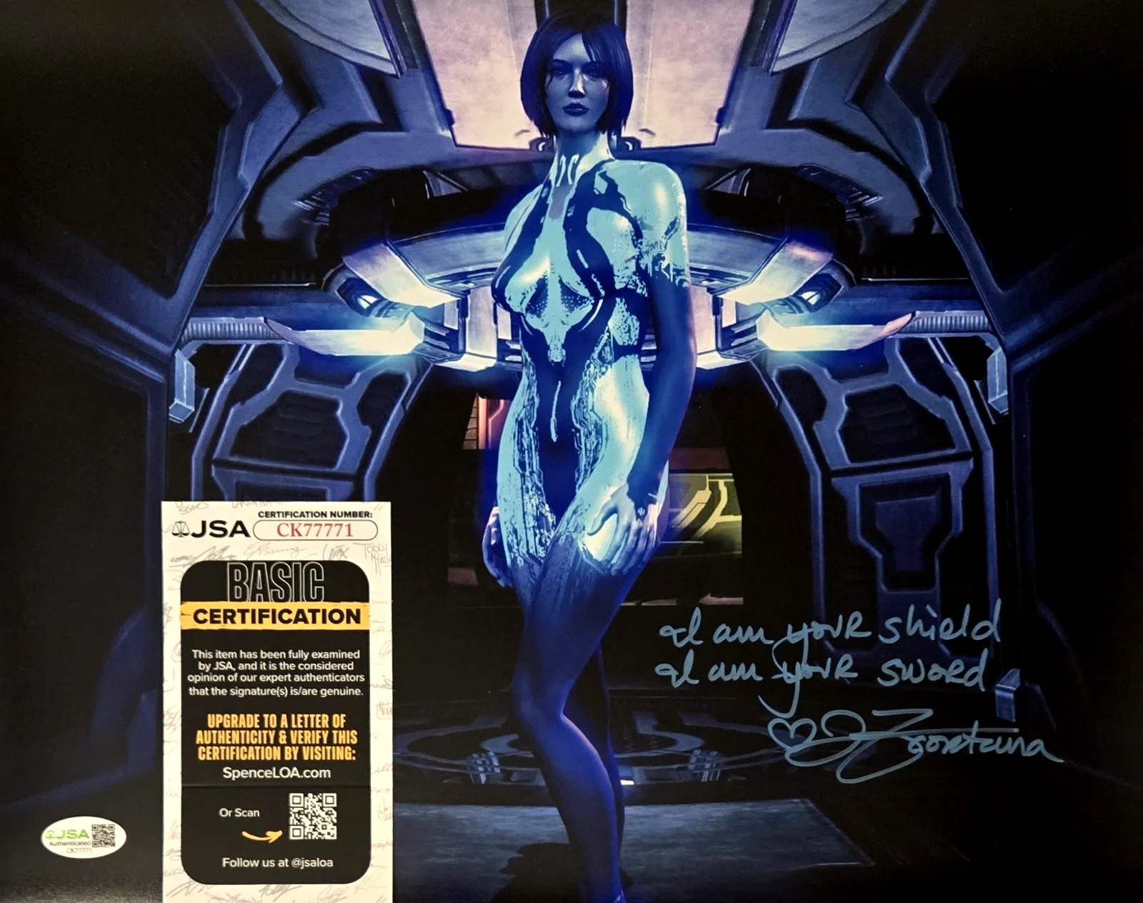Jen Taylor — Cortana Signed Photo Halo Autograph Jen Taylor 11x14 The Weapon XBox JSA COA 771, изображение 2