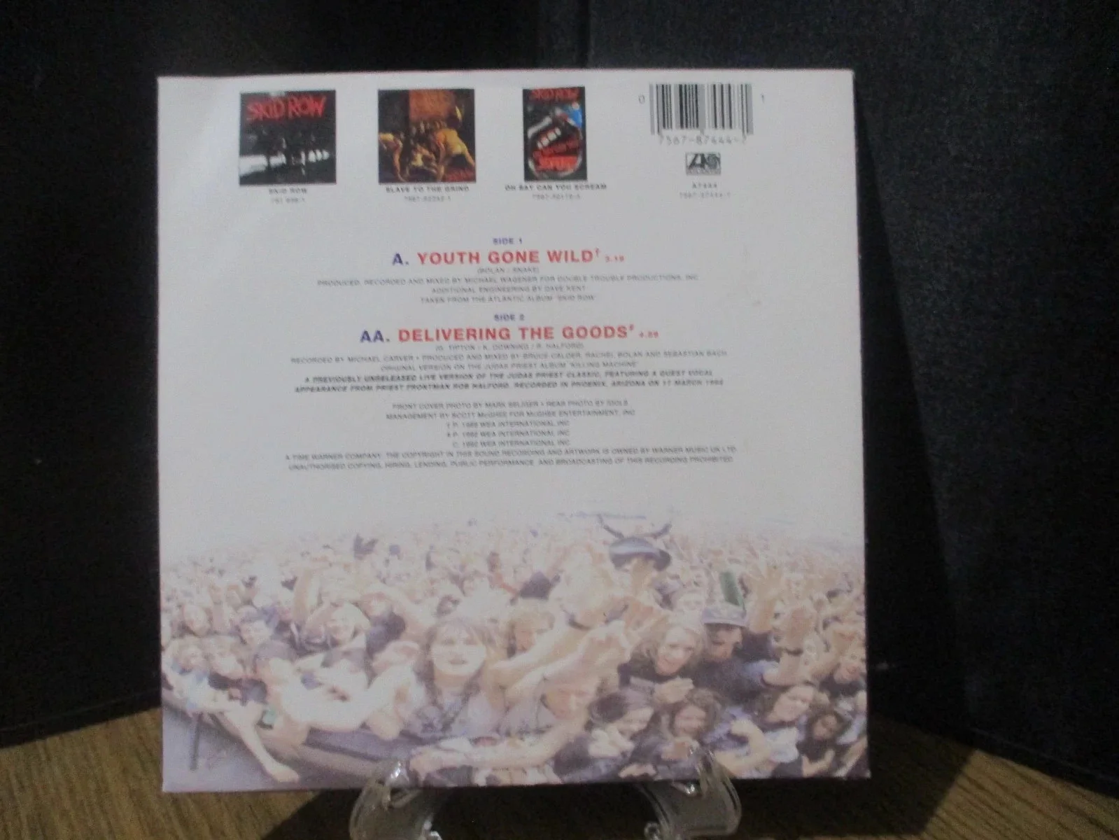 SKID ROW authentic signed/autographed YOUTH GONE WILD vinyl 45-SEBASTIAN BACH, изображение 4