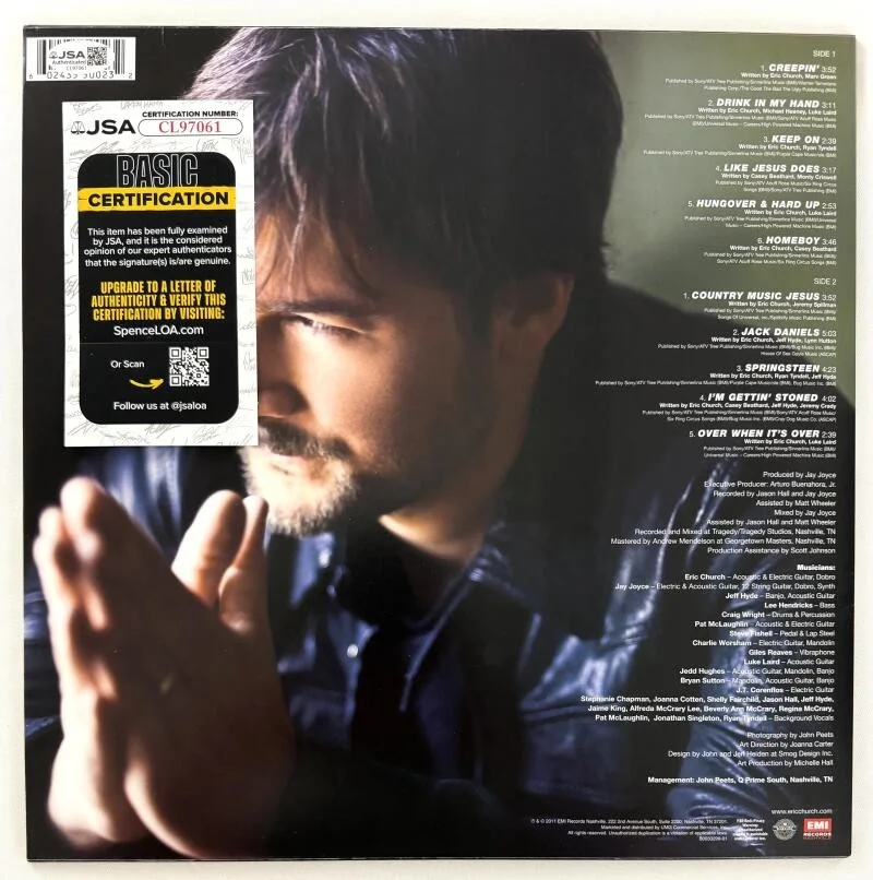 Eric Church — Eric Church Signed Autograph Chief Album Vinyl Record LP - Country Music JSA COA, изображение 2