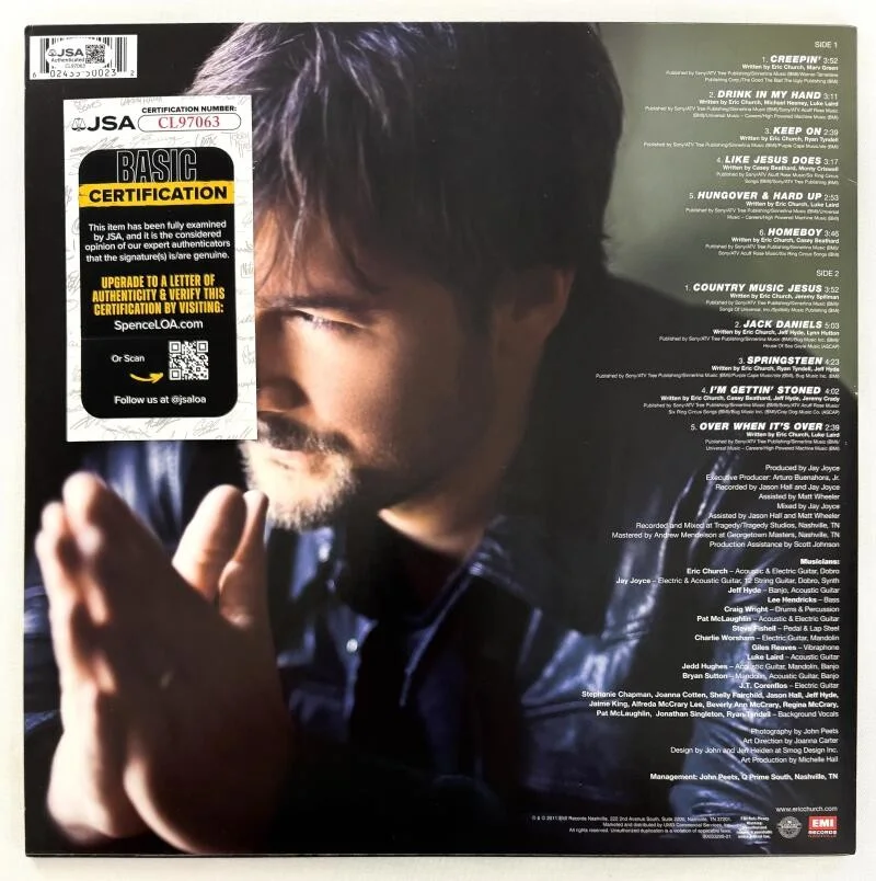 Eric Church — Eric Church Signed Autograph Chief Album Vinyl Record LP - Country Stud JSA COA, image 2